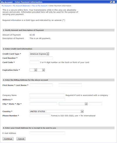 Enter Payment Information